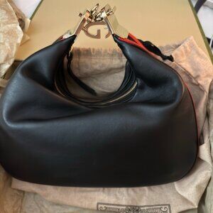 GUCCI black leather hobo bag